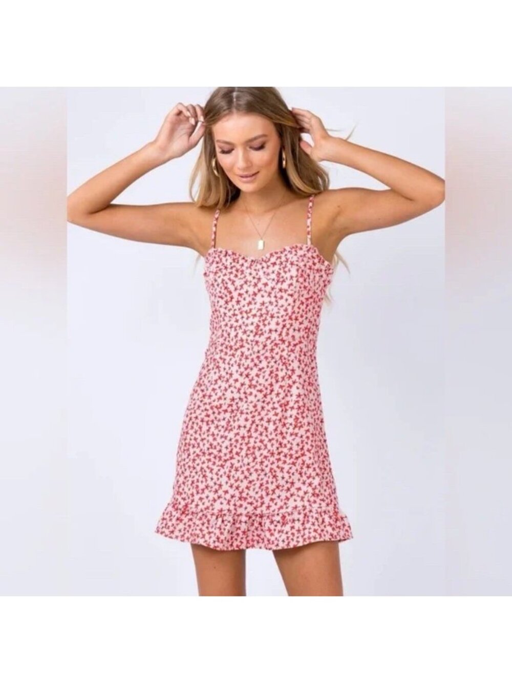 Babydoll coquette Princess Polly DENIZ MINI DRESS BLUSH Us Sz 4 Zipper